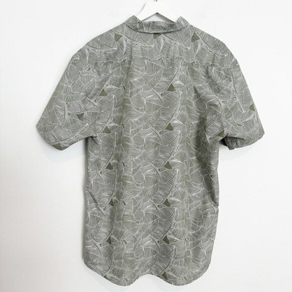 Molokai Surf 100% Cotton Leaves Short Sleeve Collared Button Front Shirt Top XXL - Picture 7 of 7